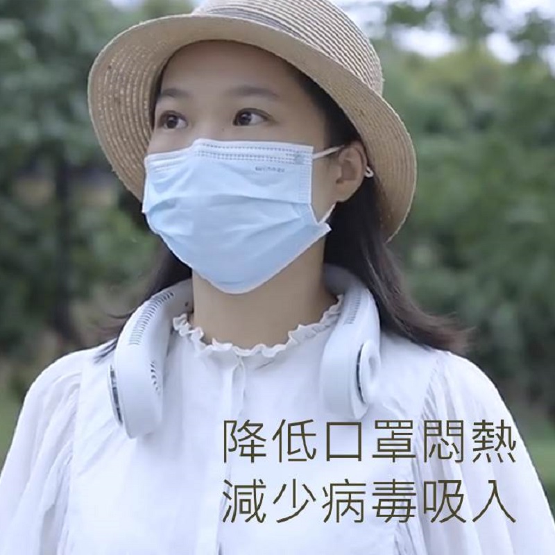 【限時買一送一】USB無葉渦輪頸掛脖風扇 買1大送1小 角度可調整 靜音強風