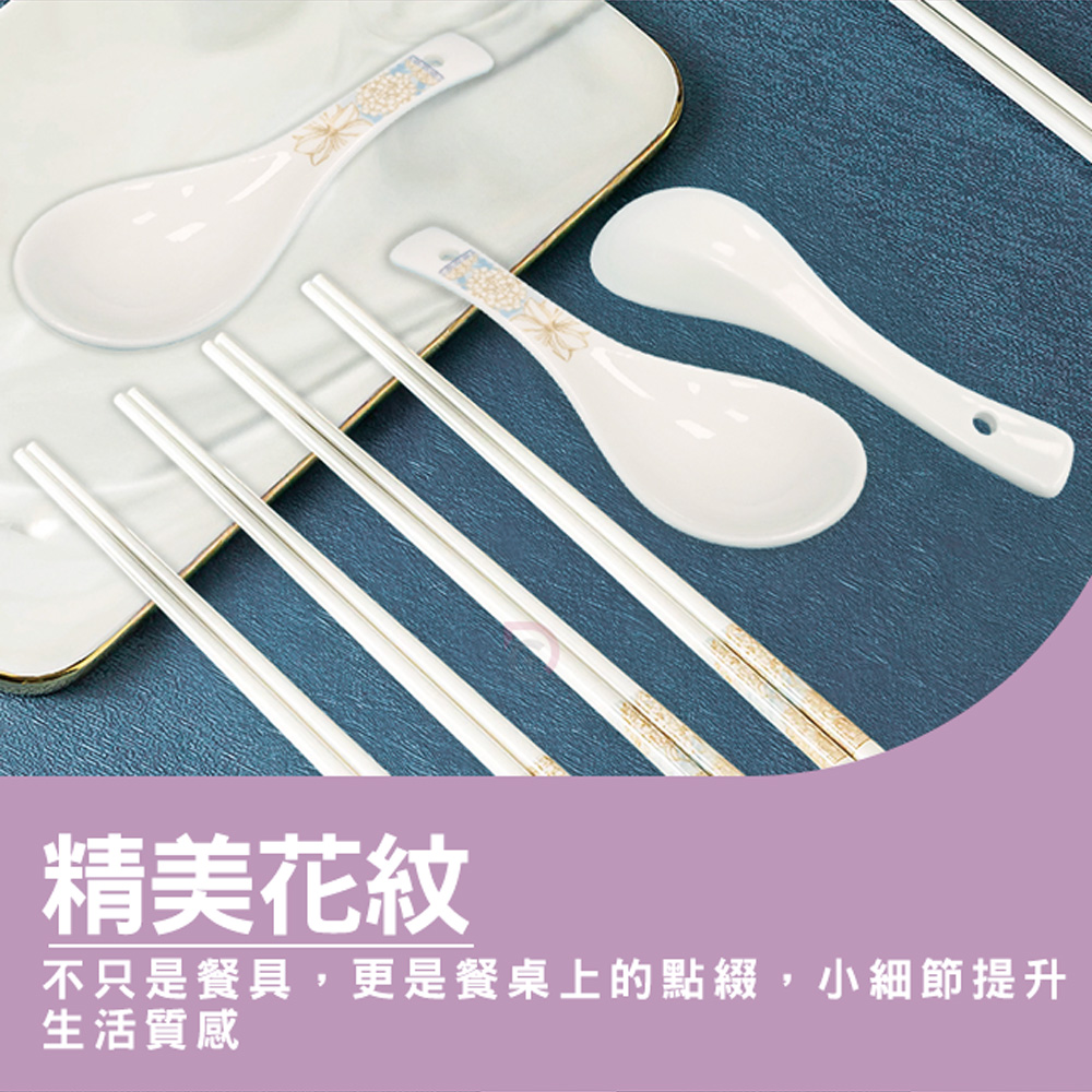 【德昌】青花瓷陶瓷筷匙組