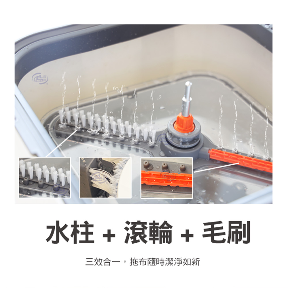 【百鈴】易指神脫手壓旋轉淨汙分離拖把組