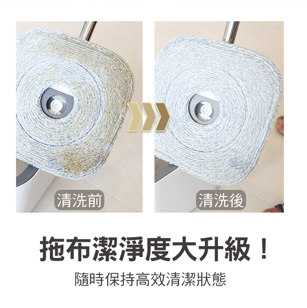 【百鈴】易指神脫手壓旋轉淨汙分離拖把組