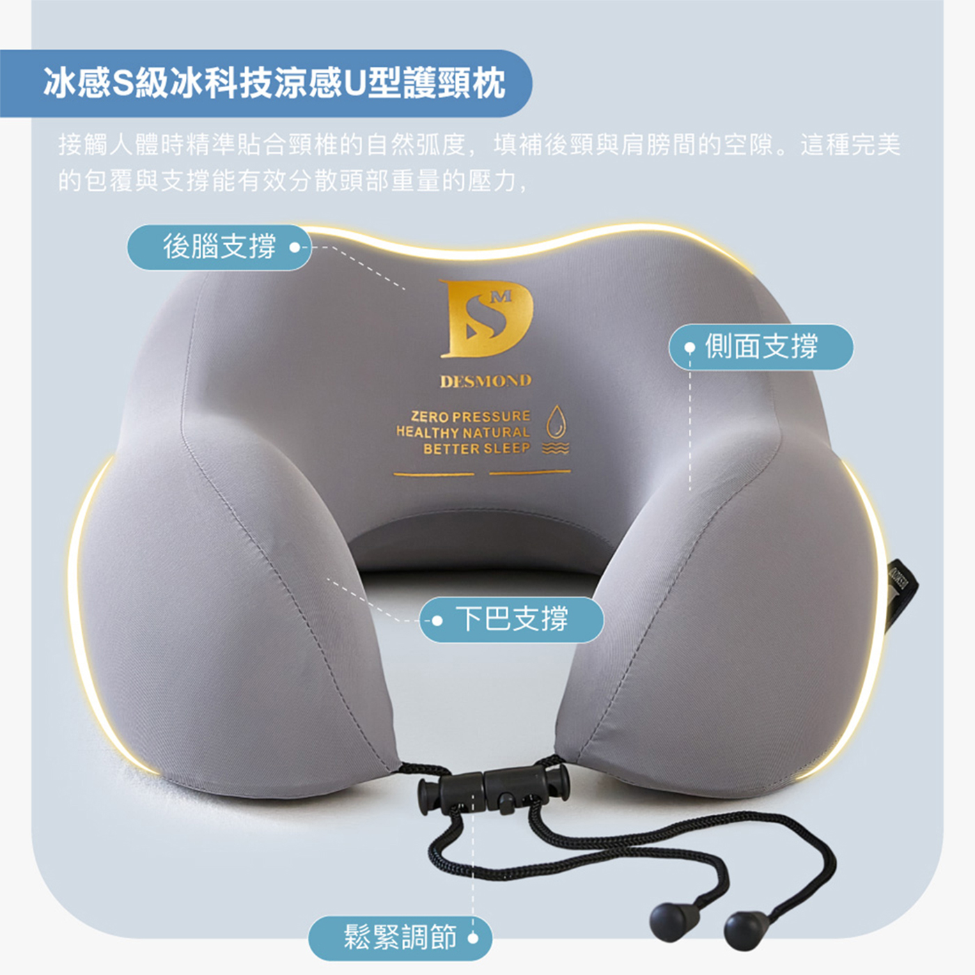 【BEST】冰感S極涼感腰靠墊/坐墊/護頸枕 記憶棉 護腰 可固定背墊 椅墊 腰靠枕 腰墊