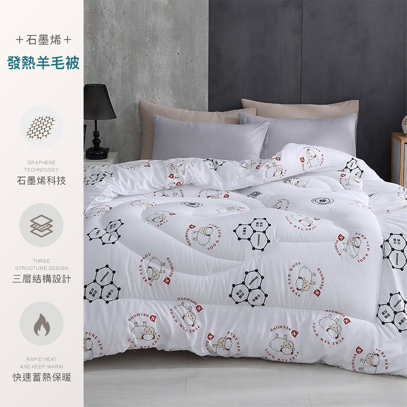 【BEST】台灣製造石墨烯系列 天絲保暖被 水鳥被 發熱羊毛被 四季被 8x7尺保暖被 冬被 多款任選 贈行李箱吊牌 1入