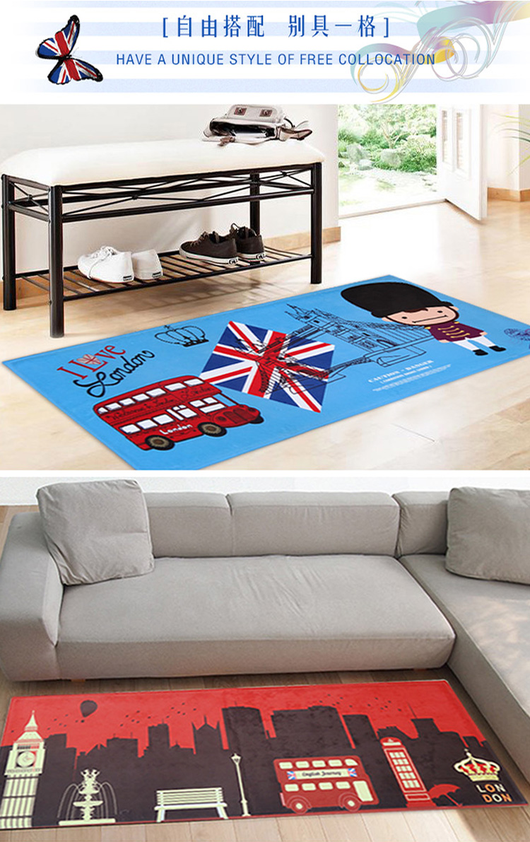 破萬團購-英倫風升級加寬加長型超回彈地墊50x130cm