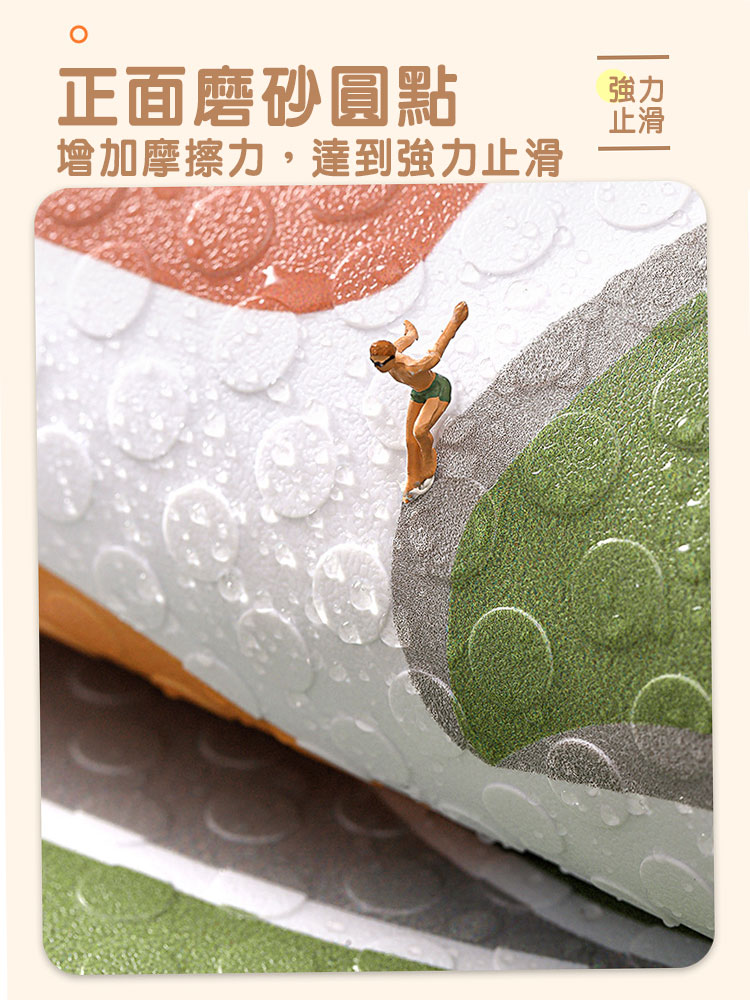 可愛水豚動物磨砂浴室吸盤防滑墊