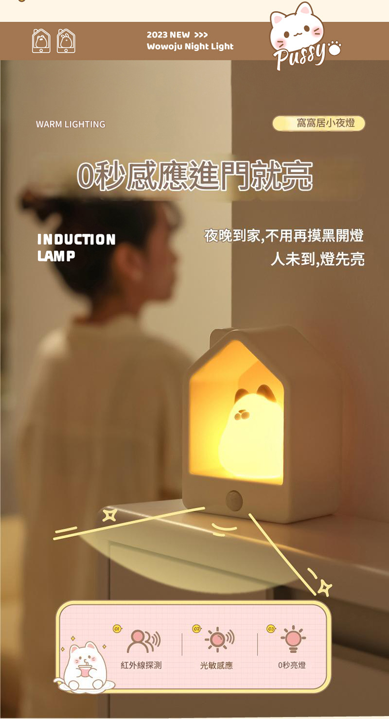 窩窩居伴眠感應夜燈