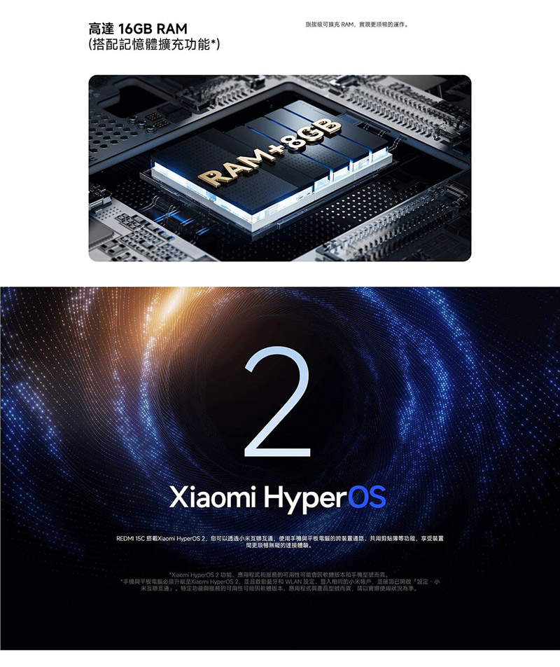 紅米 Redmi 15C (8G+256G) 6.9吋智慧手機-贈空壓殼+鋼化保貼+掛繩+韓版收納包+手機支架+奈米噴劑