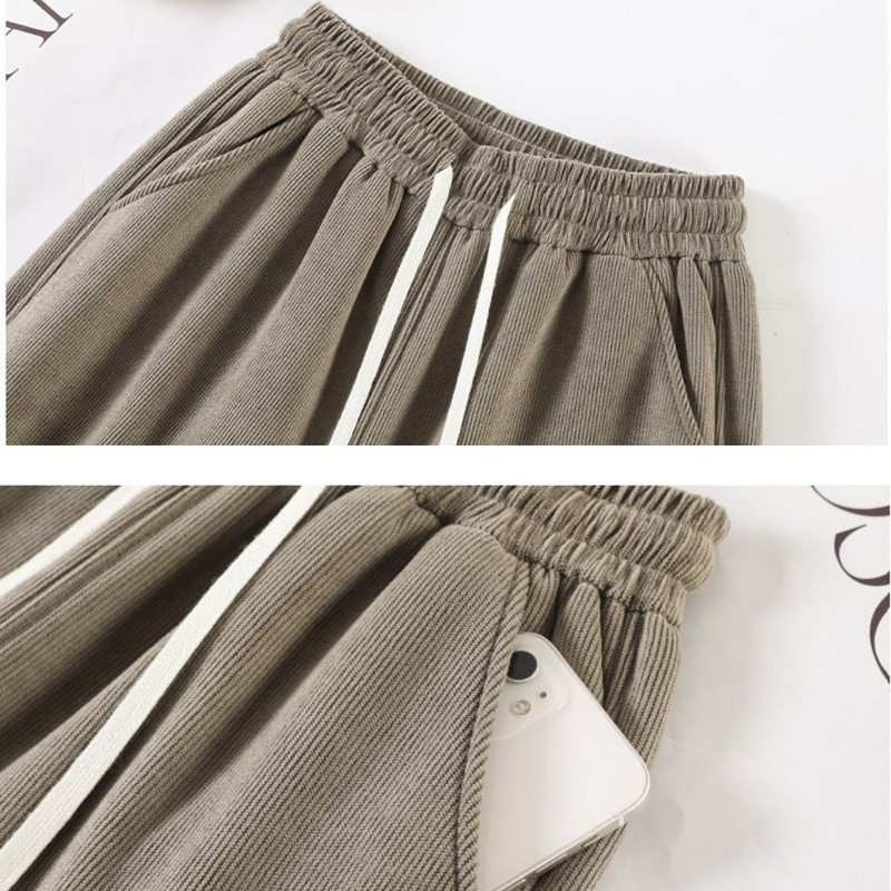 歐棉顯瘦百搭加絨直筒褲 S~XXL 40~72kgs 休閒女長褲垂感寬褲闊腿褲直筒褲保暖褲