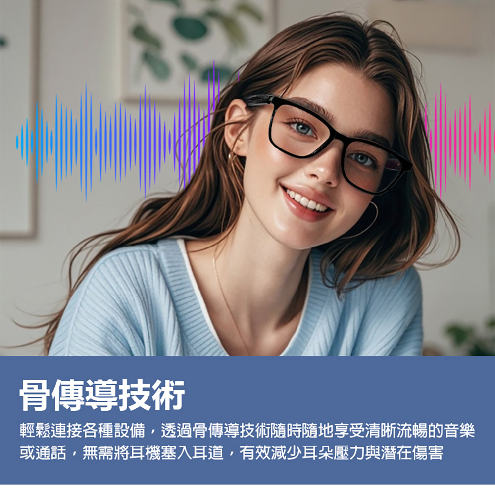 IS-S05 AI版 智能藍芽眼鏡(通過SGS認證 全系列雙基板+TWS立體音雙聲道 骨傳導技術 寶利徠鏡片)
