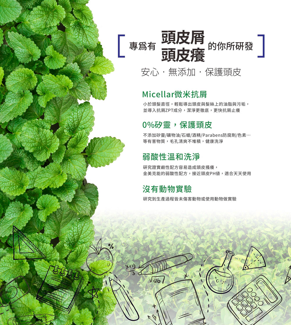 金美克能 抗屑洗髮乳9˚C 強健配方 750ml