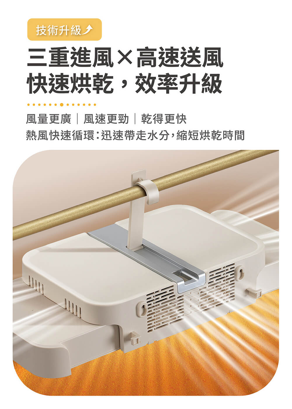 【MOLIJIA 魔力家】M197移動雙掛式UV抑菌熱風烘衣機