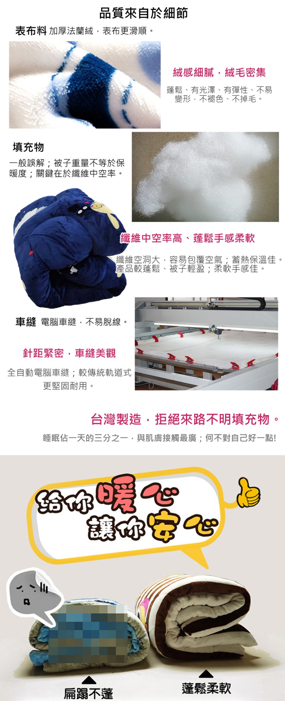台灣製 舒眠法蘭絨加厚暖暖被 冬被 棉被 毯子