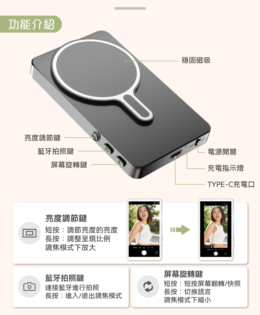 【DTAudio 聆翔】磁吸自拍螢幕|高清畫質、即時顯影