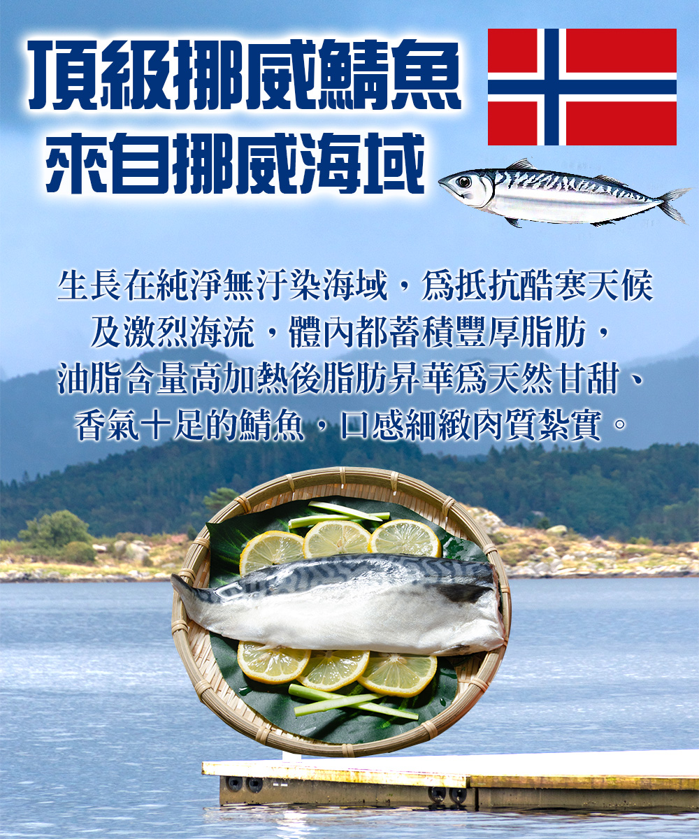 【鮮綠生活】超大片2L挪威鯖魚 約210g/片