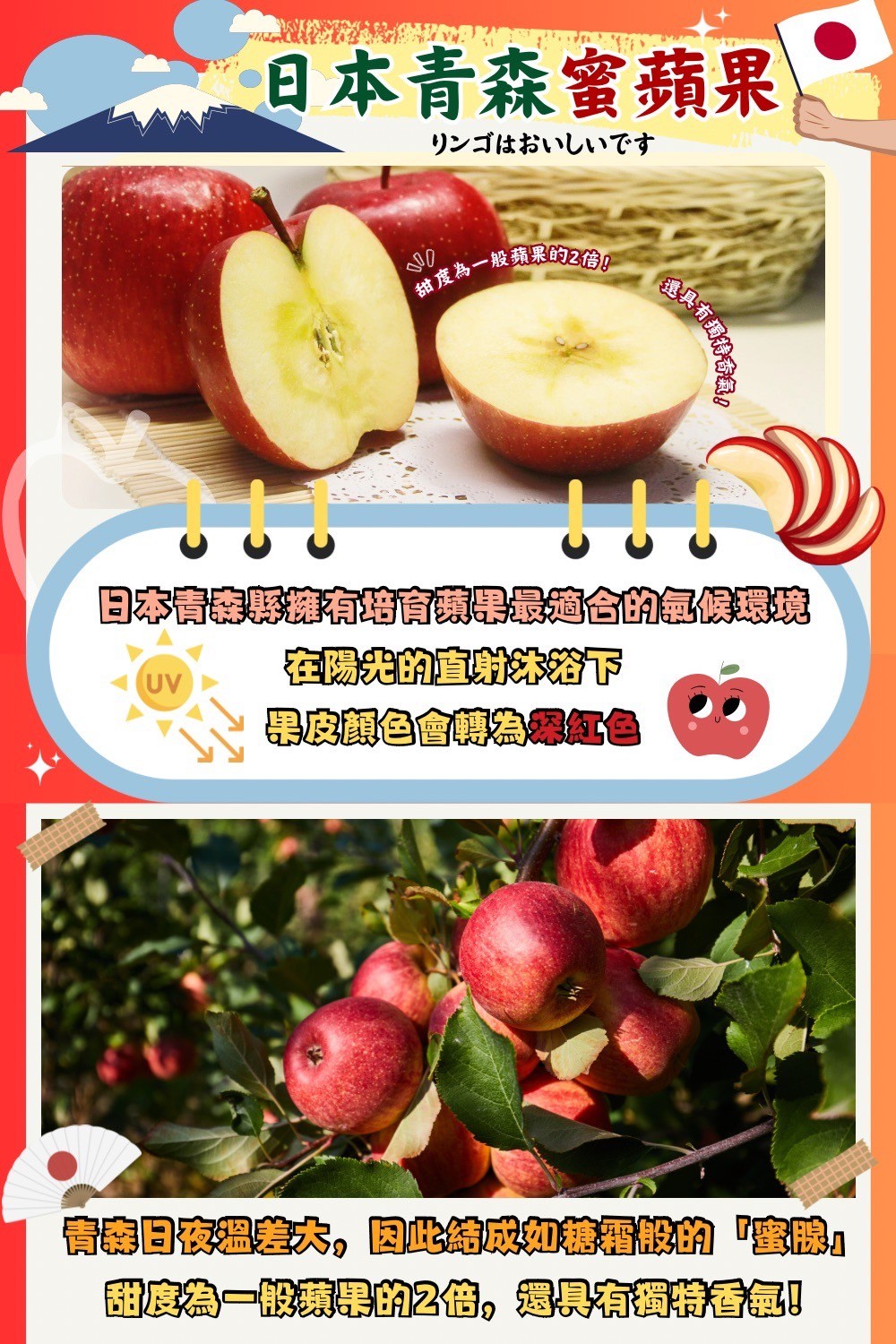 【阿成水果】日本青森蜜蘋果1粒250g±5%