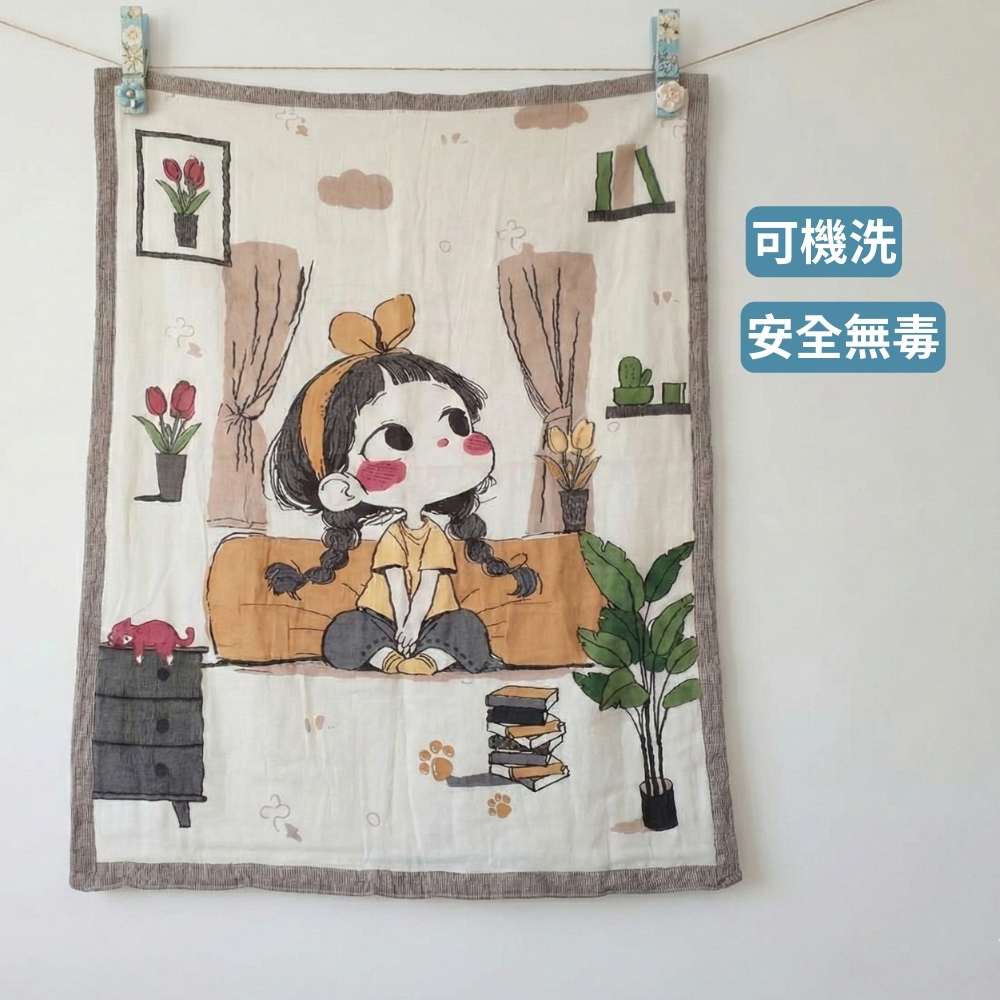 凱美棉業|藝術提花十層紗布被 透氣親膚 可機洗 (120x150cm)