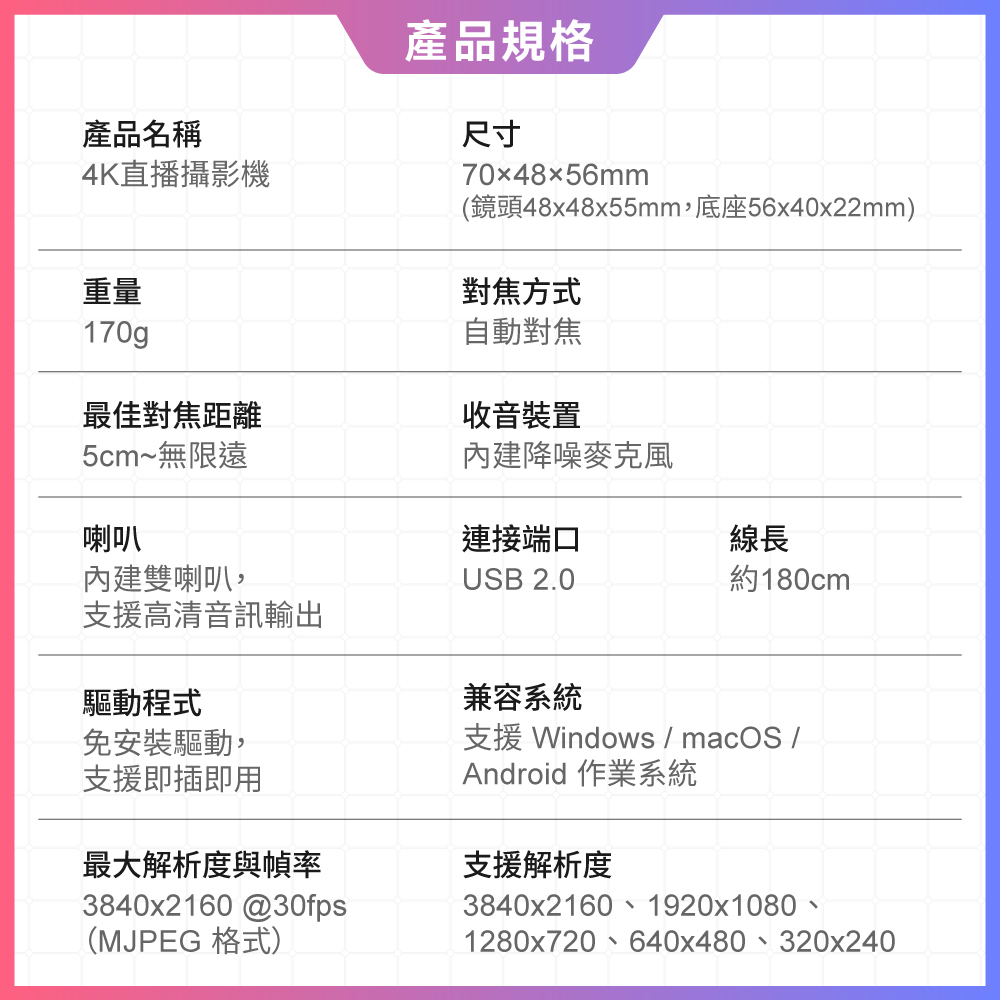【DTAudio聆翔】4K高清網路攝影機|影音創作、多功能遙控