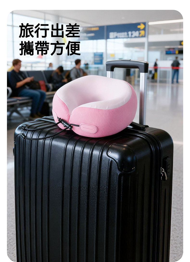 可收納記憶棉U型頸枕 旅行 搭機 坐車 長途 午睡