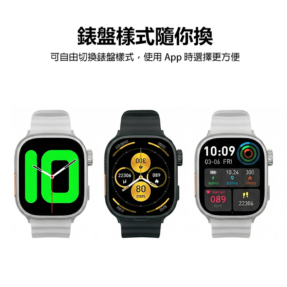 SW-MCR300 藍芽運動手錶 贈透明殼+八款錶帶(藍芽通話 1.92吋高清螢幕 多種運動模式 LINE來電通知)