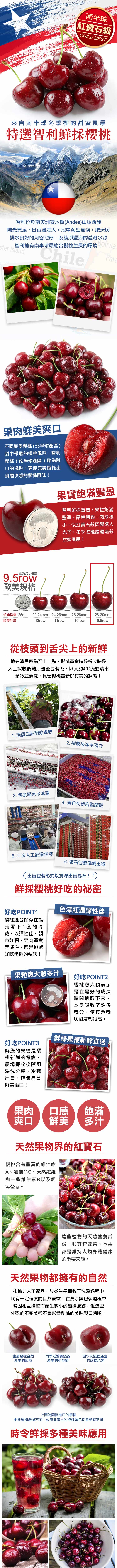 (預購商品)【享吃鮮果】9.5ROW智利紅寶石櫻桃1KG