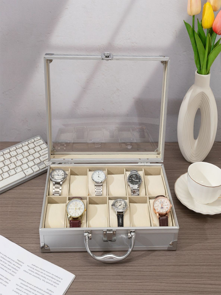 鋁合金12格大容量手錶收納盒