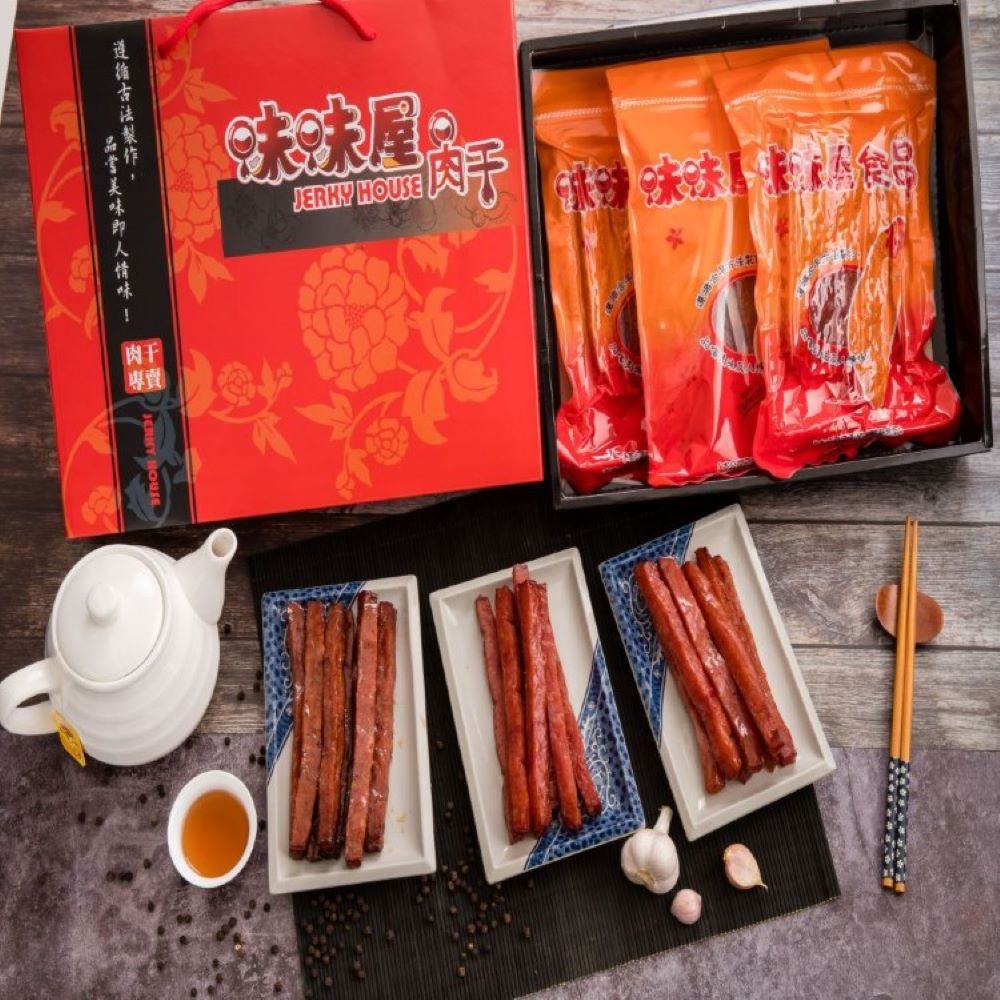 【味味屋肉干】味味棒經典肉乾禮盒(味味棒-蜜汁原味180g+味味棒-黑胡椒180g+味味棒-蒜香味180g)