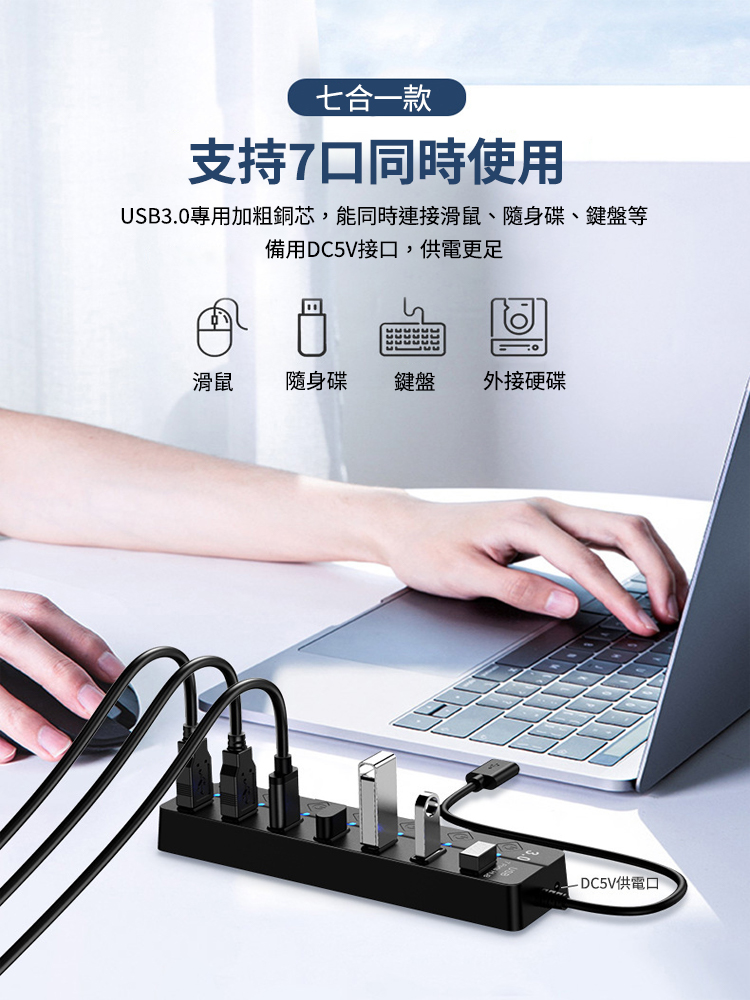 USB3.0 七口集線器