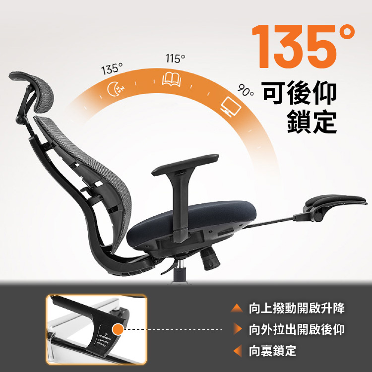 【ANDYMAY2】格拉斯人體工學安全透氣辦公椅-X08獵豔款(OH-K228)