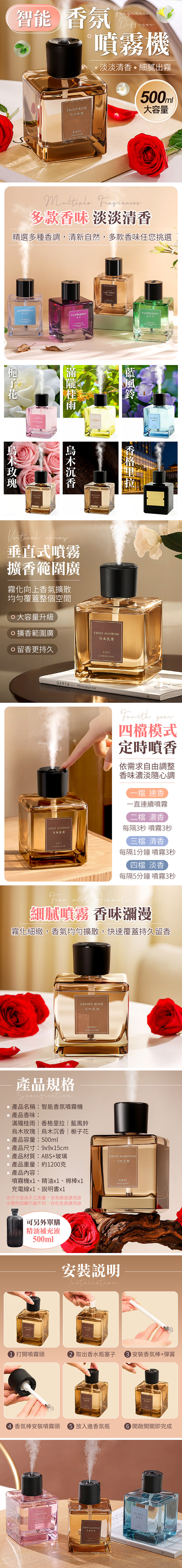 500ML 智能香氛噴霧機