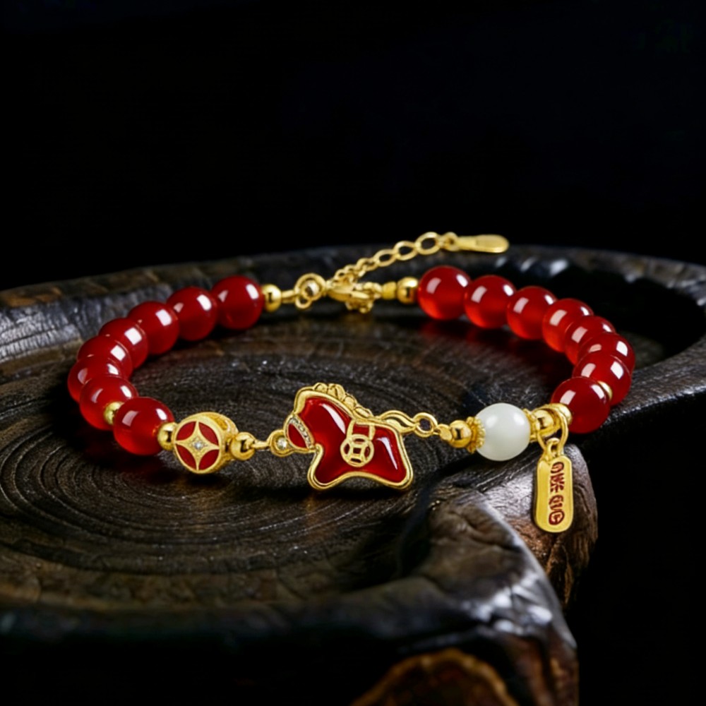 紅潤馬年暴富鴻運手串/福馬手鍊
