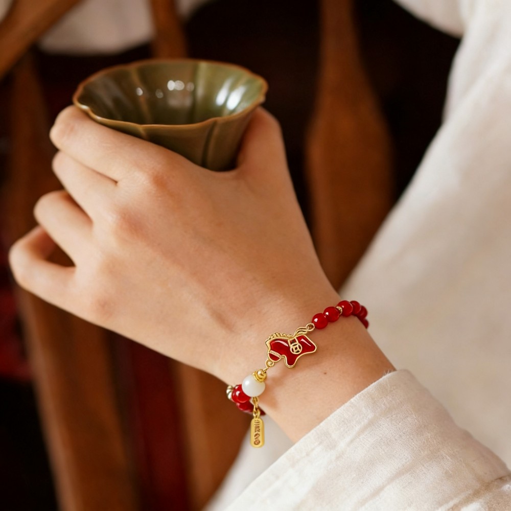 紅潤馬年暴富鴻運手串/福馬手鍊