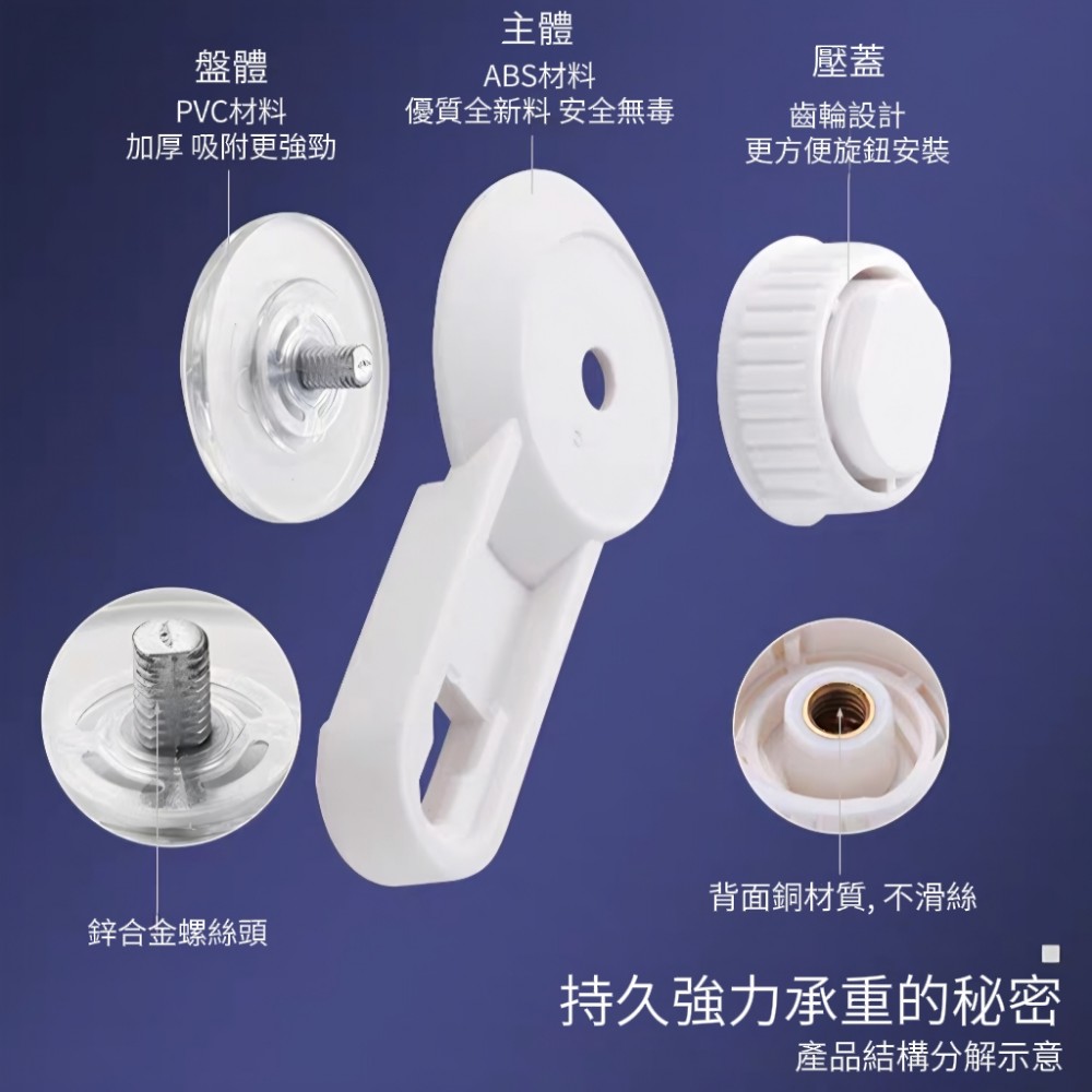 【Krostar】增壓旋鈕真空吸盤掛勾 防水防潮 免釘牆真無痕 氣密排氣