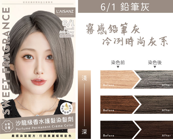 【萊詩哲】沙龍級香水護髮染髮劑 染髮劑 泡泡染髮劑 (9色任選)