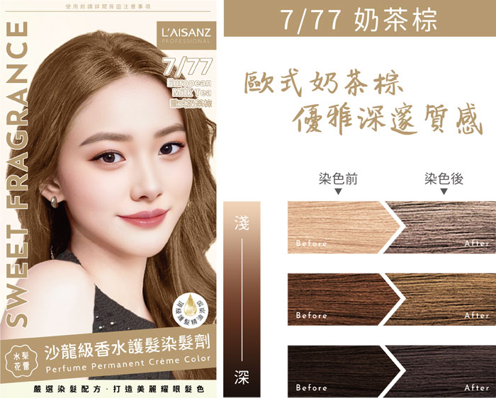 【萊詩哲】沙龍級香水護髮染髮劑 染髮劑 泡泡染髮劑 (9色任選)