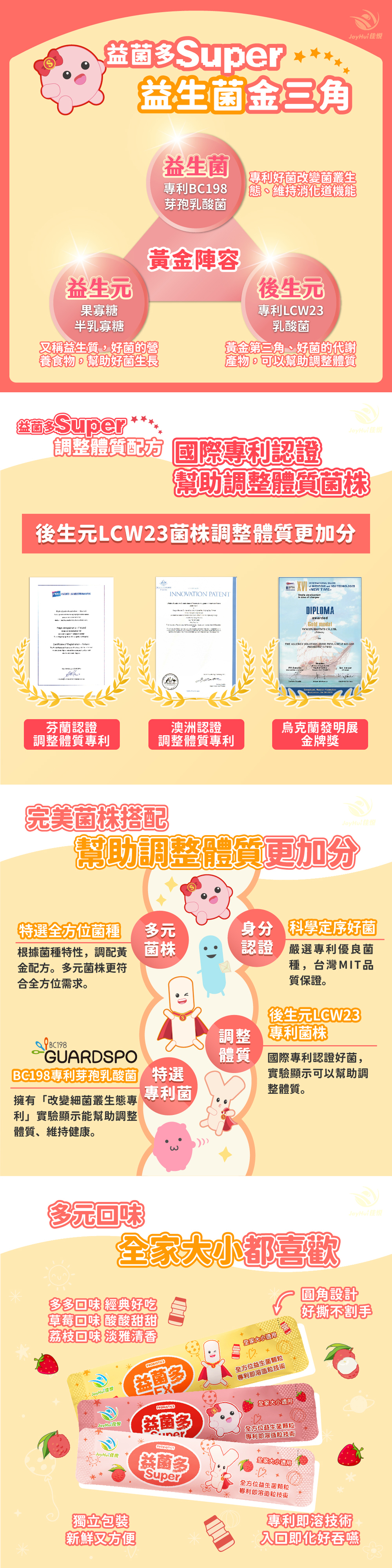 【JoyHui佳悅】益菌多16週年限量特惠組 (4盒/共120包) 限量獨家荔枝口味益生菌