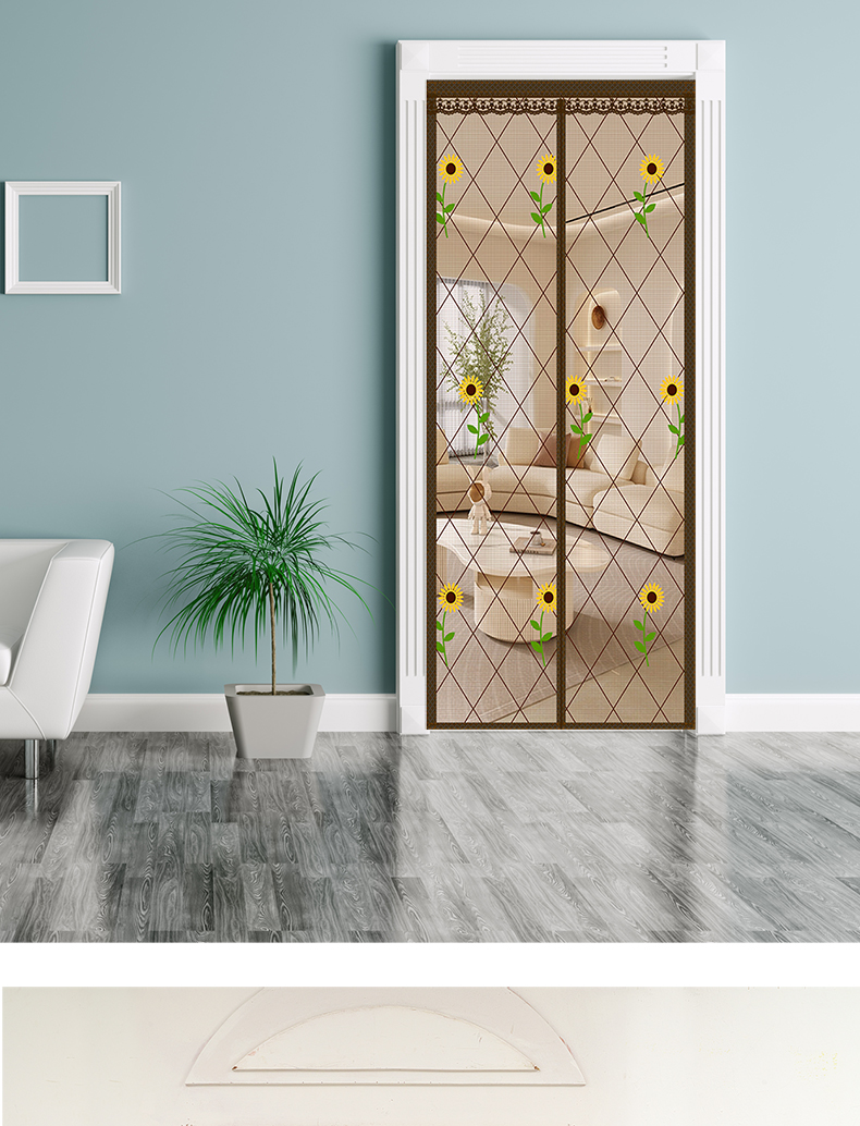 金剛紗繡花 防蚊門簾頂部加寬魔術貼防蚊門簾(金剛紗/免釘魔術貼門簾/門簾/防蚊門簾)