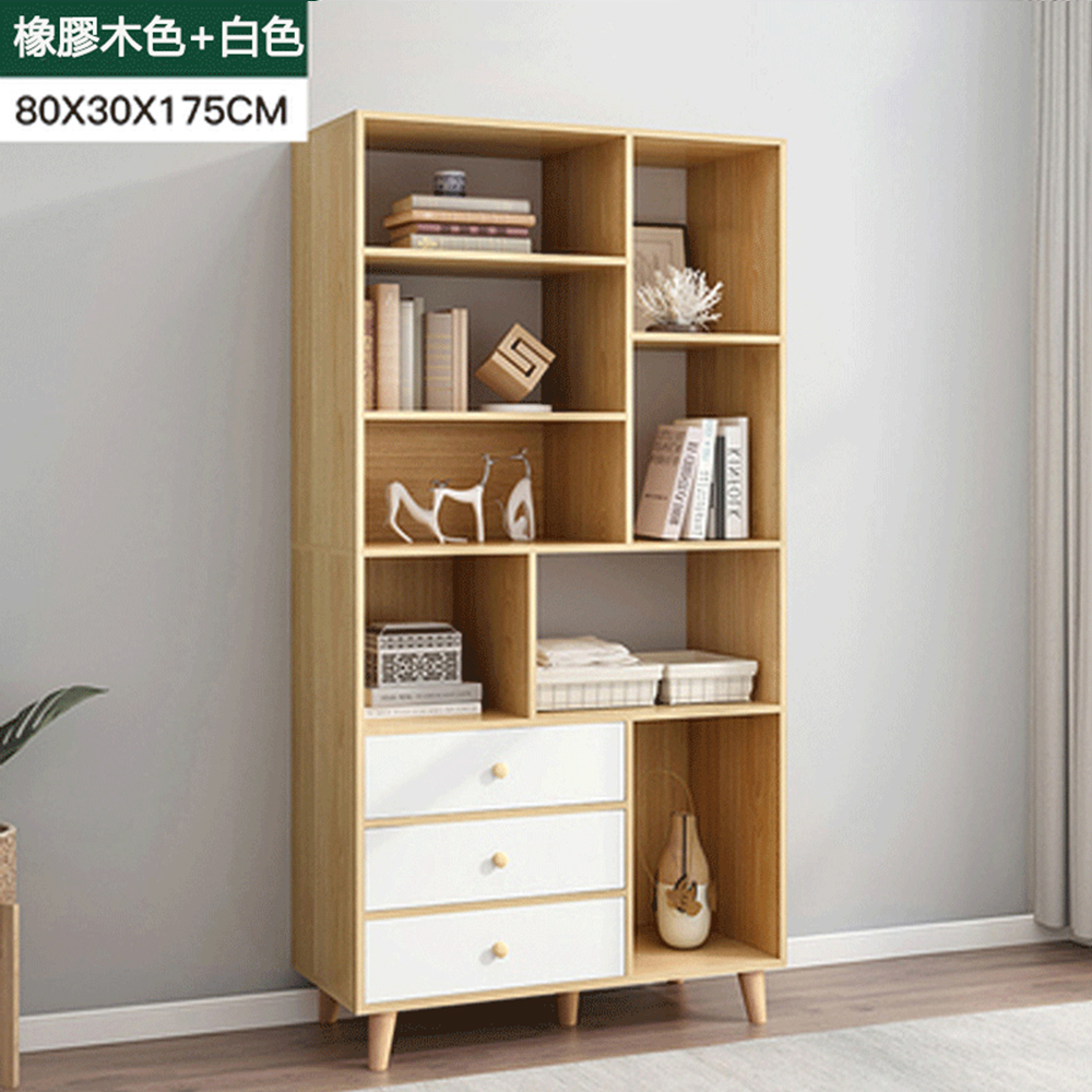【E家工廠】書櫃 收納櫃 儲物櫃 書架靠牆置物架 多功能展示櫃 004