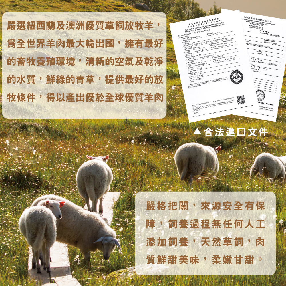 【勝崎生鮮】丁骨羊排(160g/2片)