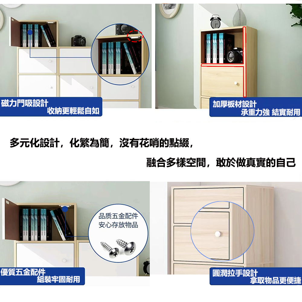 【E家工廠】收納櫃 書櫃 北歐書櫃 書架 儲物櫃 三層櫃 281