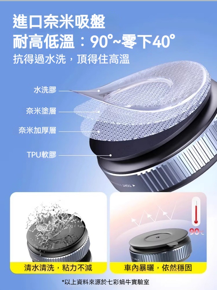 真空矽膠吸盤金屬桿身磁吸手機支架 導航 追劇 直播 錄影 拍照