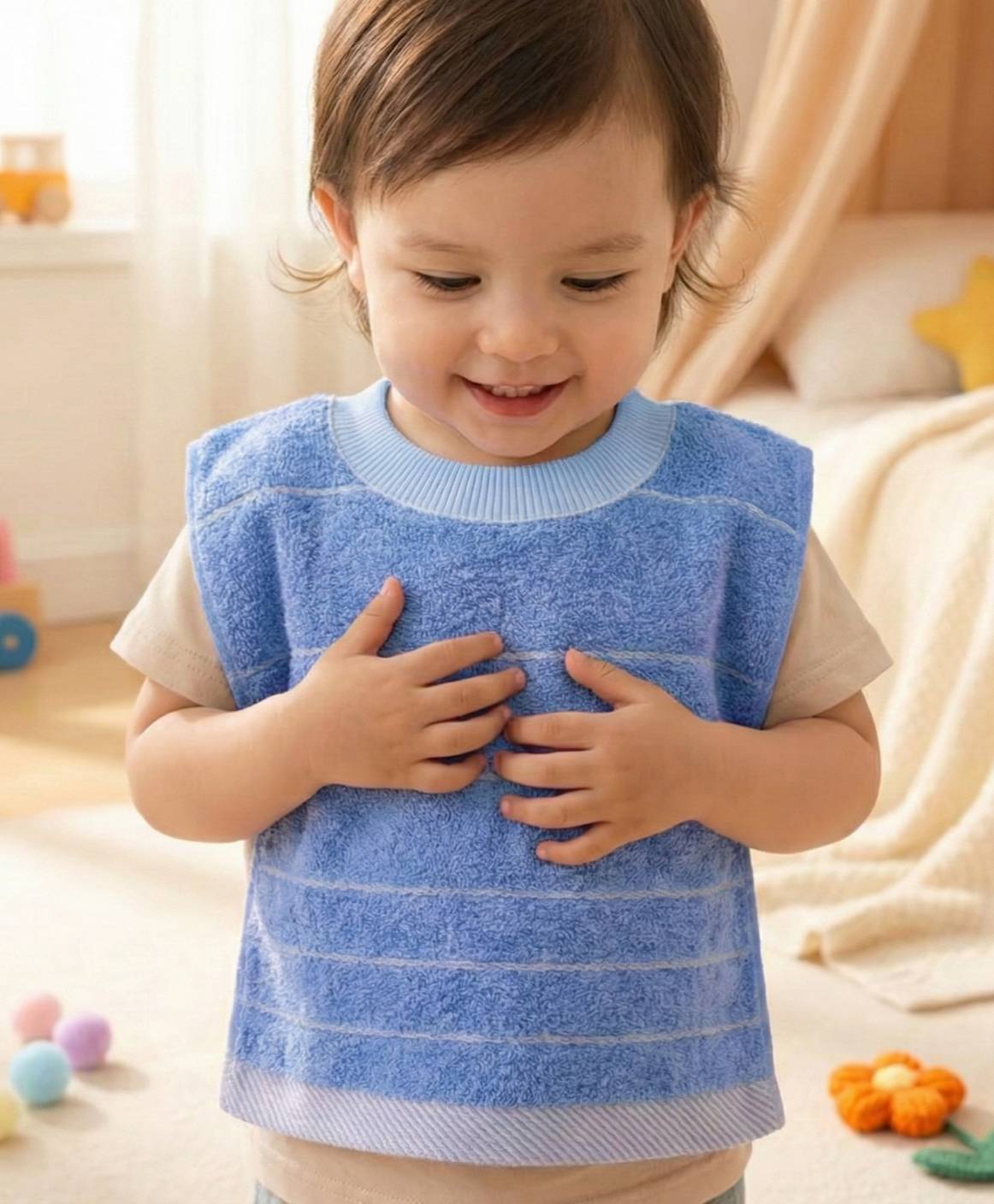 凱美棉業 MIT台灣製 親膚棉柔 純棉吸水兒童圍兜 經典條紋款