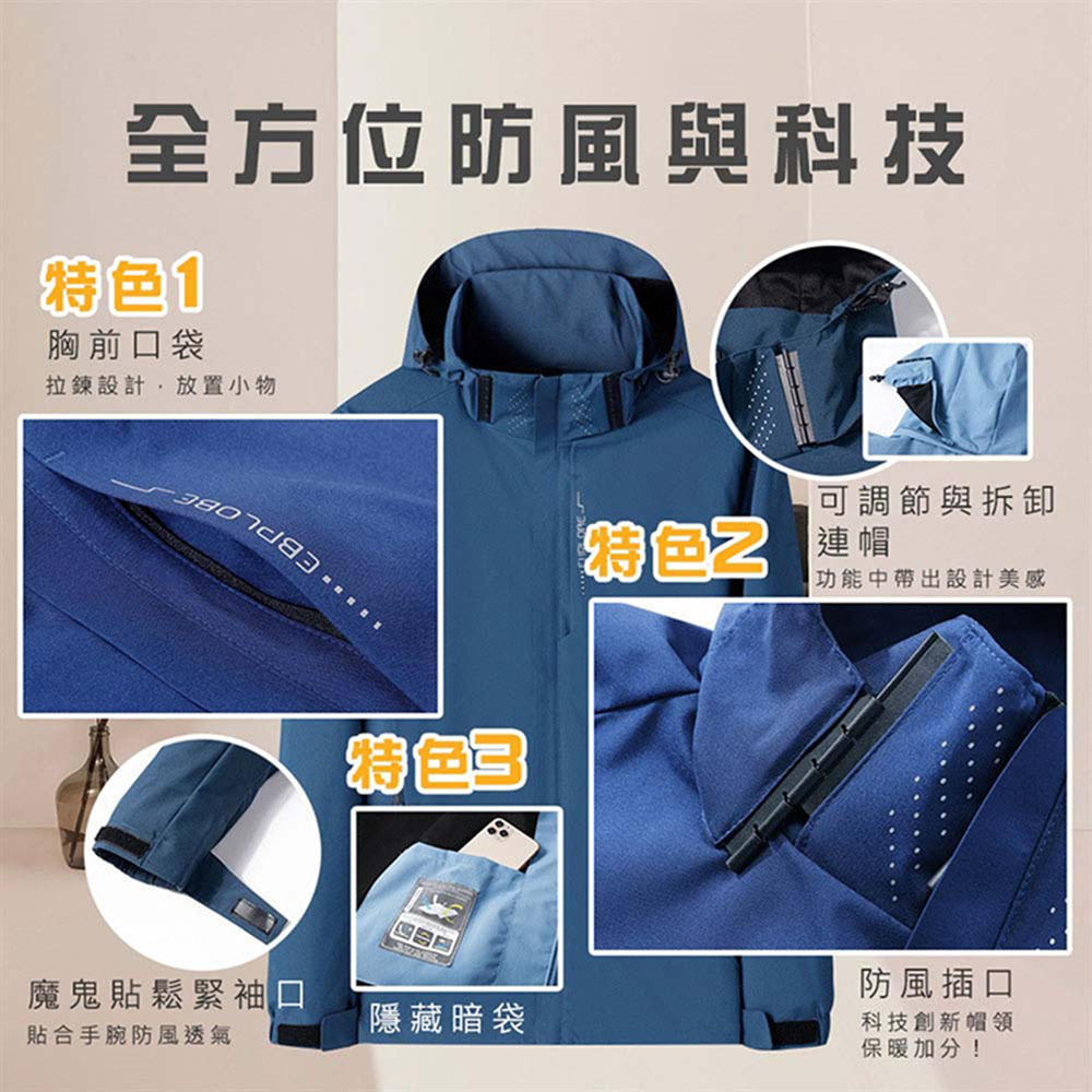 【JAR嚴選】會呼吸的機能防風防水保暖衝鋒外套
