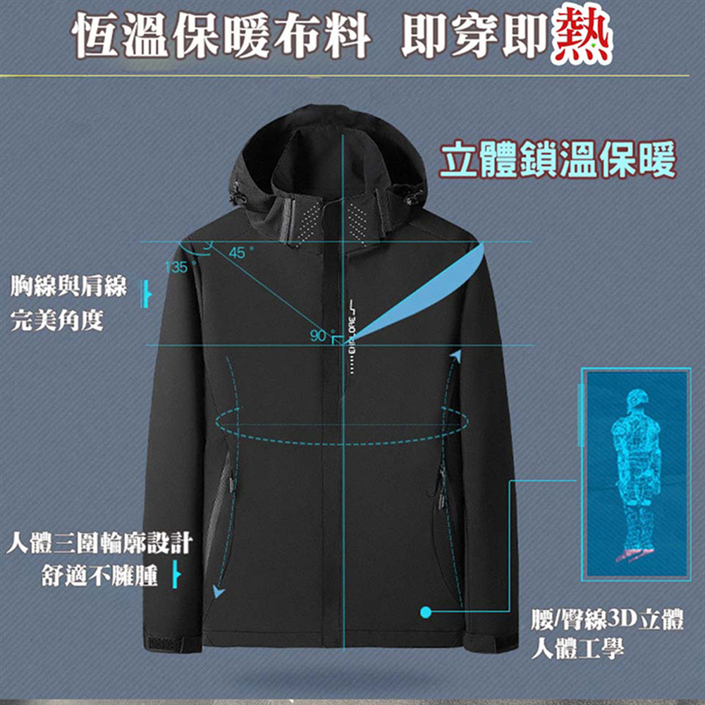 【JAR嚴選】會呼吸的機能防風防水保暖衝鋒外套