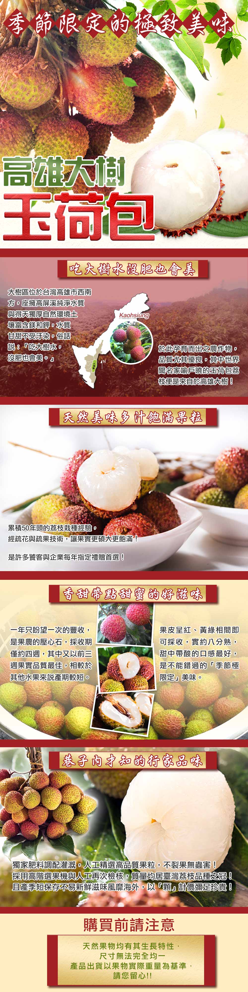 【享吃鮮果】季節限定 高雄大樹玉荷包(3斤/箱) 30MM~33MM(去枝去葉) 水果 香甜多汁