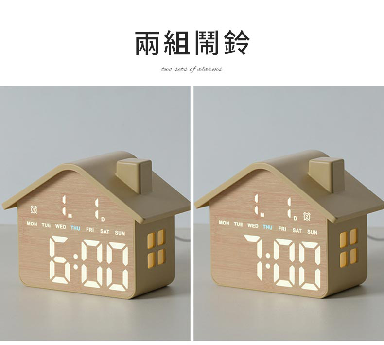 北歐時光Sweet Home LED數位鬧鐘