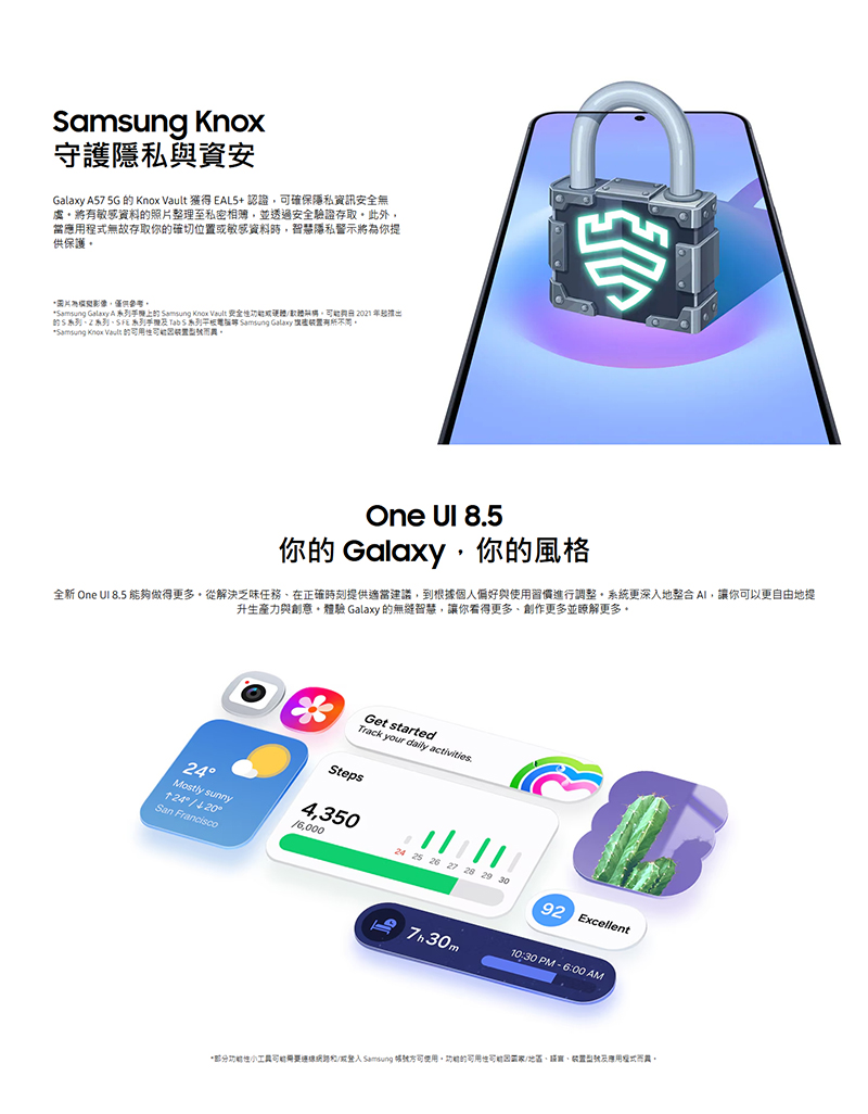 Samsung Galaxy A57 5G (8G/256G) 6.7吋智慧手機-贈空壓殼+鋼化保貼+25W雙孔快充頭+掛繩+韓版包+指環支架+噴劑