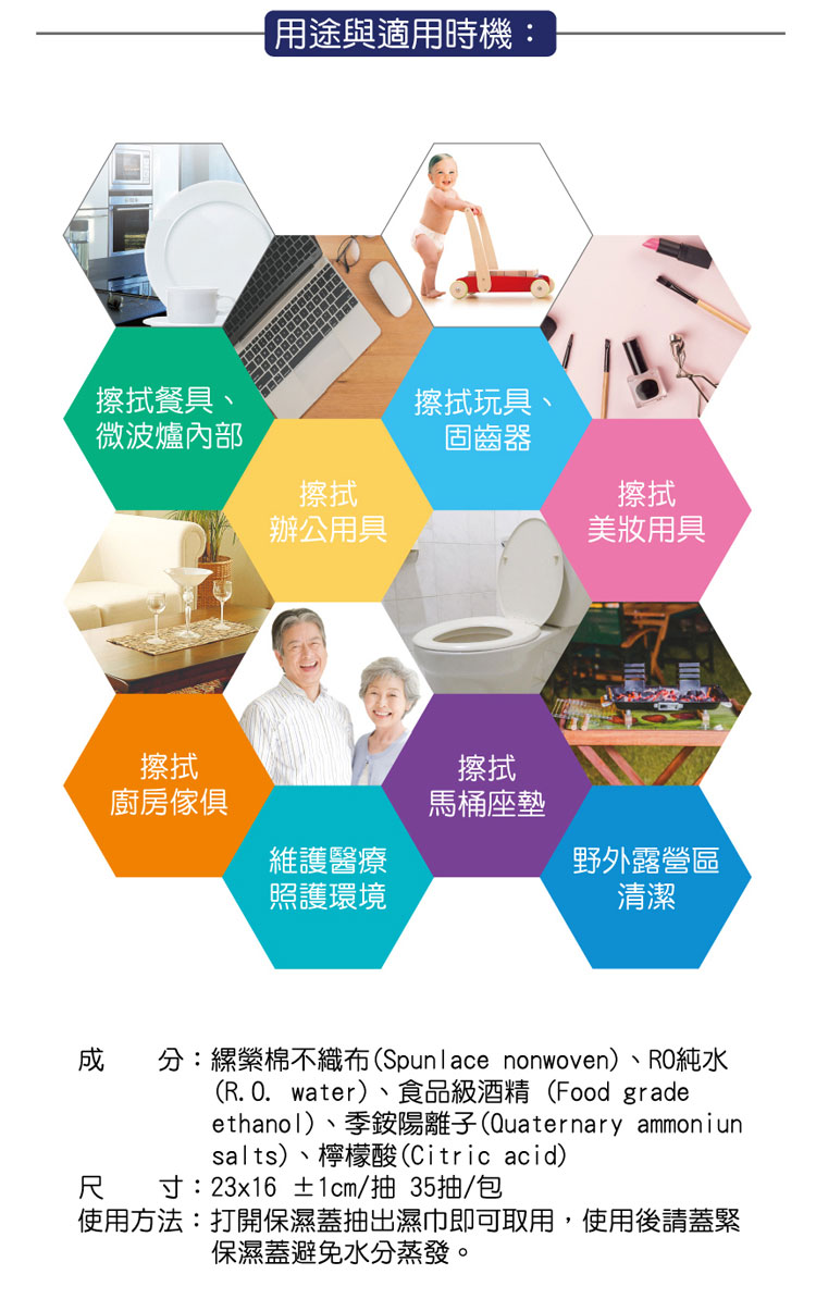 【立得清】加蓋特大張 酒精擦濕紙巾隨行包 35抽/10抽