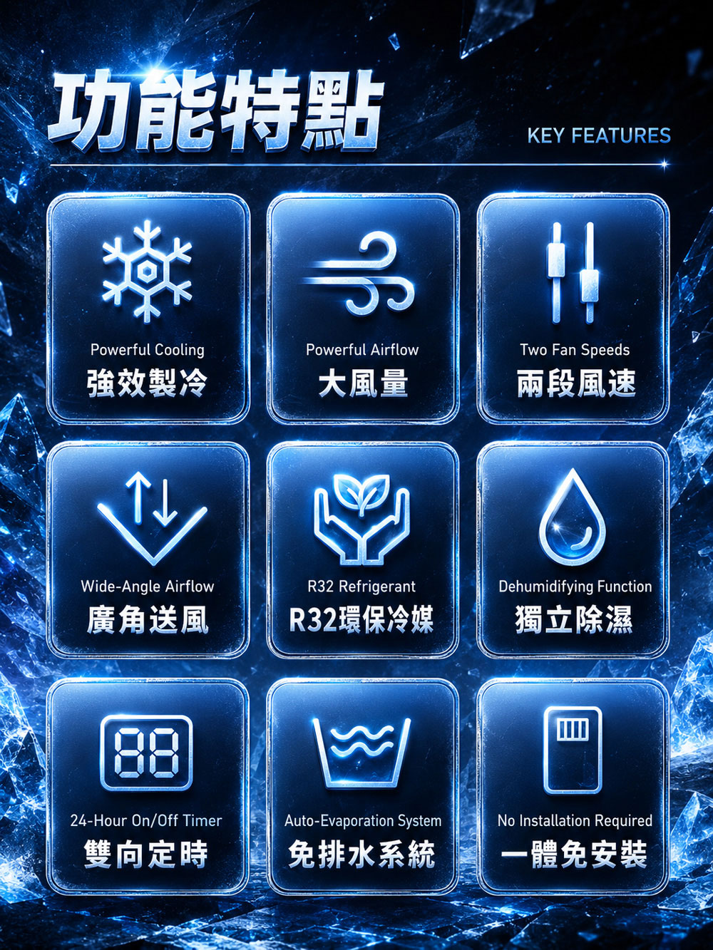 【JJPRO 家佳寶】BSMI認證 7500BTU 多功能移動式冷氣 (JPAC06)