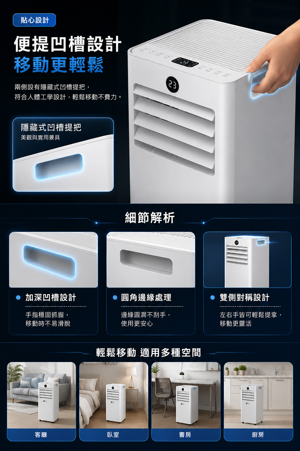 【JJPRO 家佳寶】BSMI認證 9000BTU 多功能移動式冷氣 (JPAC07)