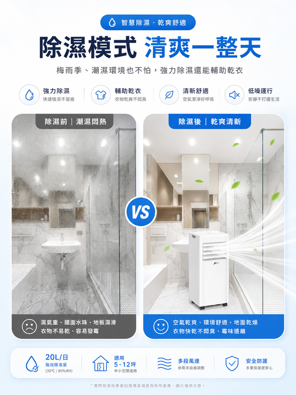 【JJPRO 家佳寶】BSMI認證 9000BTU 多功能移動式冷氣 (JPAC08)