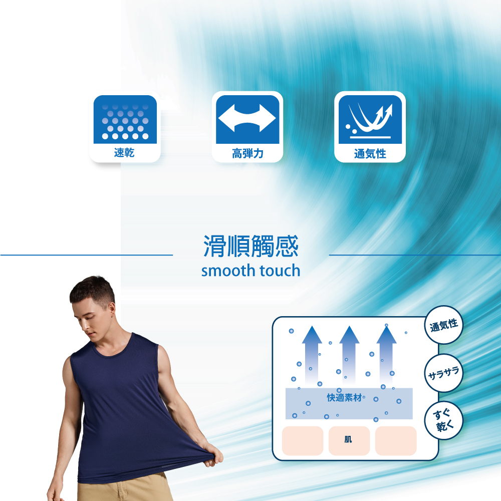 【Pincers 品麝士】男士快乾寬肩背心 吸排背心 健身背心